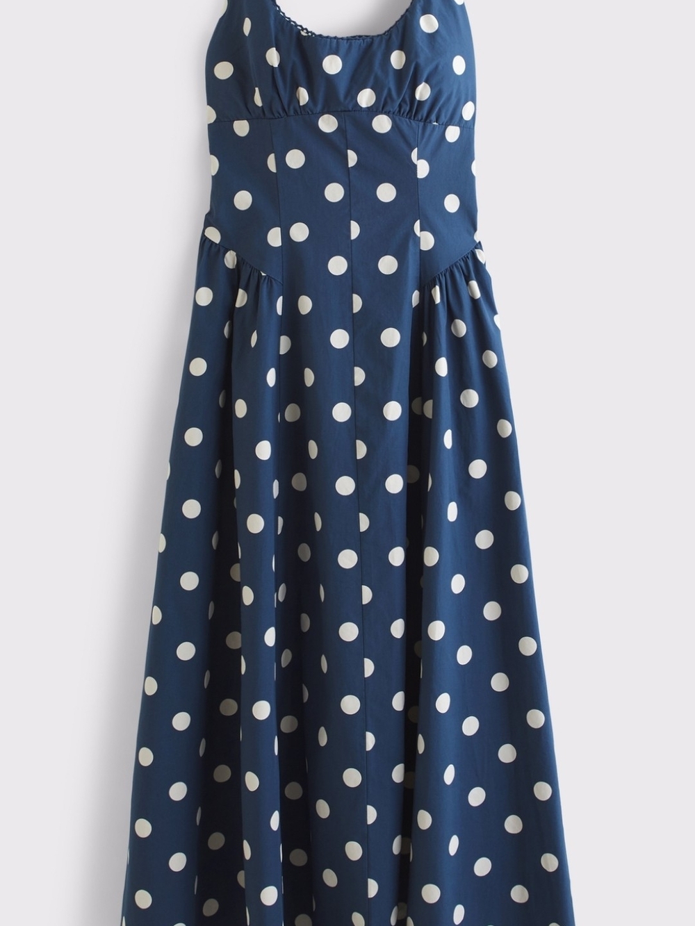 Abercrombie & Fitch Navy and White Polka Dot Midi Dress - Picture 4 of 4